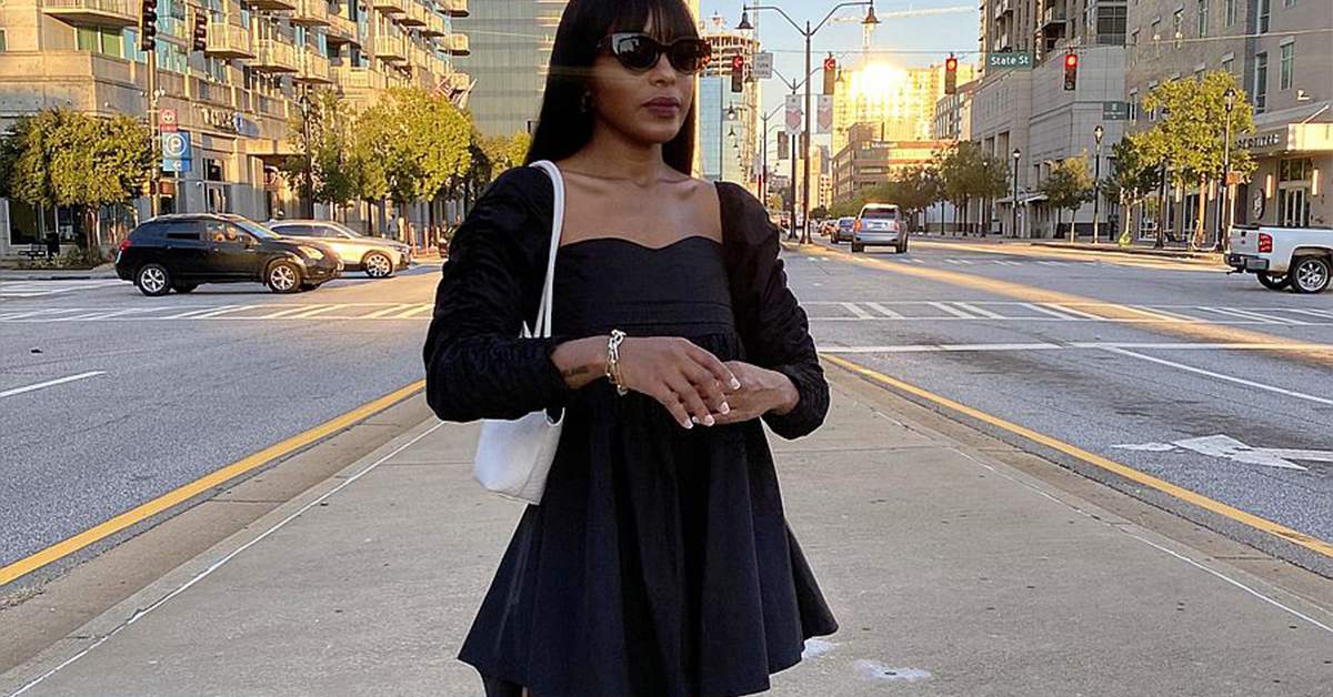 Black puff sleeve dress: the romantic style of a classic