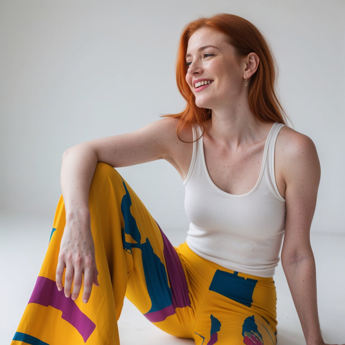 an OP model showing 10 ways to style Palazzo Pants