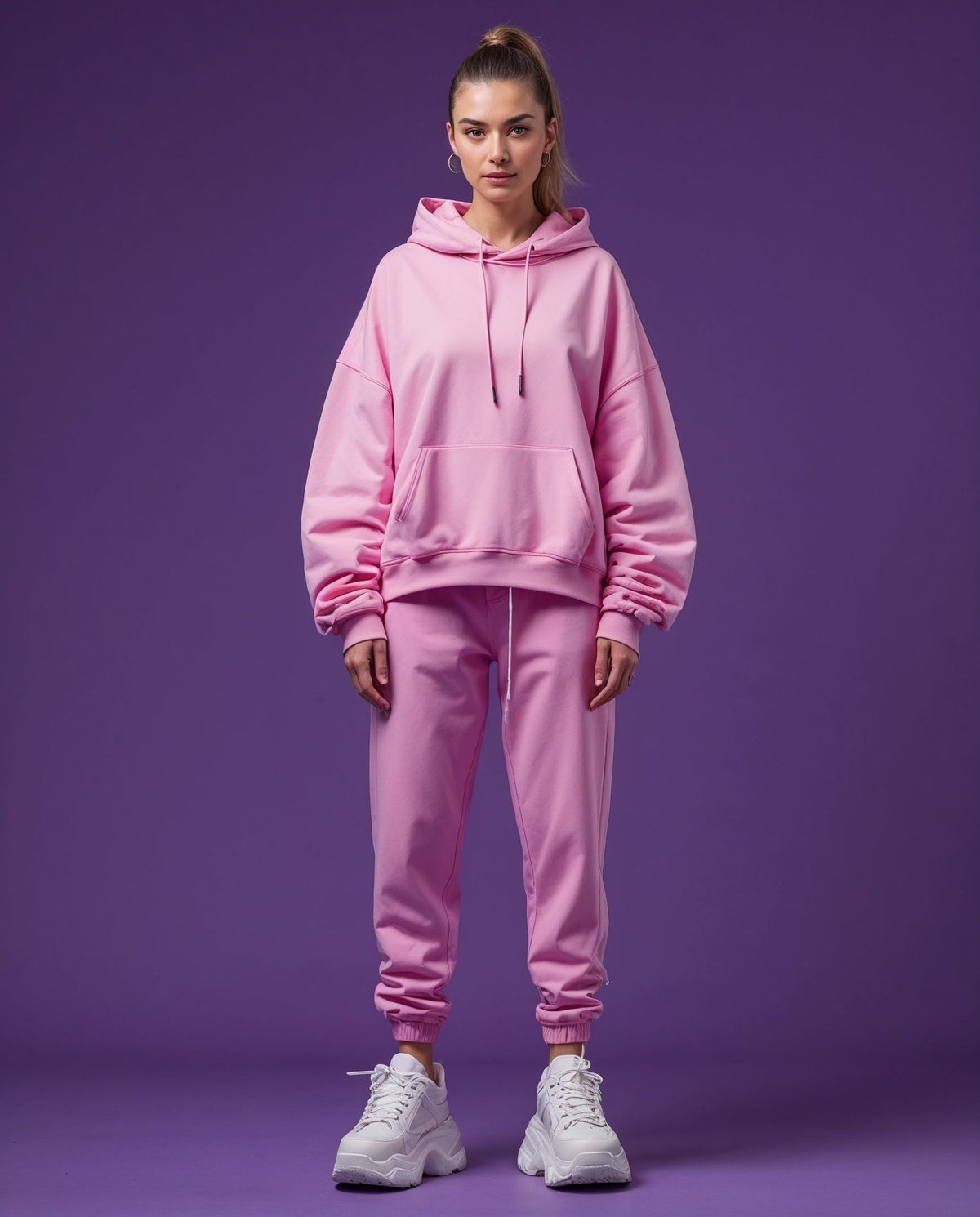 An OP model showing how to style 10 pink like an it girl