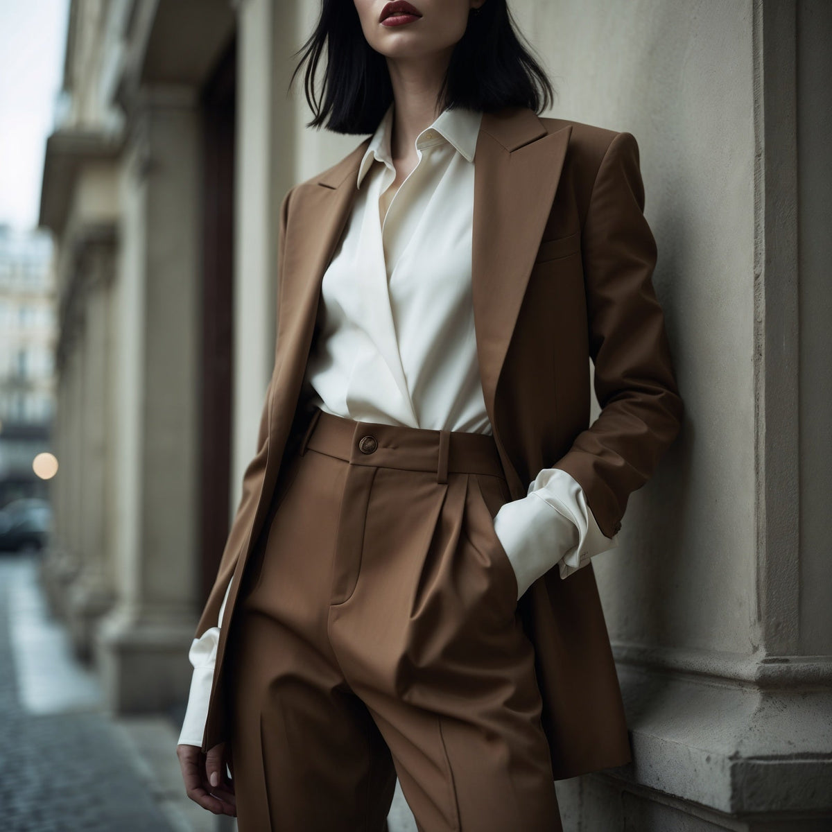 a OnPost model showing how to style brown pants