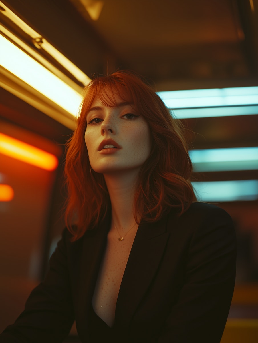 A model showing 10 trendy ways to match your style with your flare (red hair)!