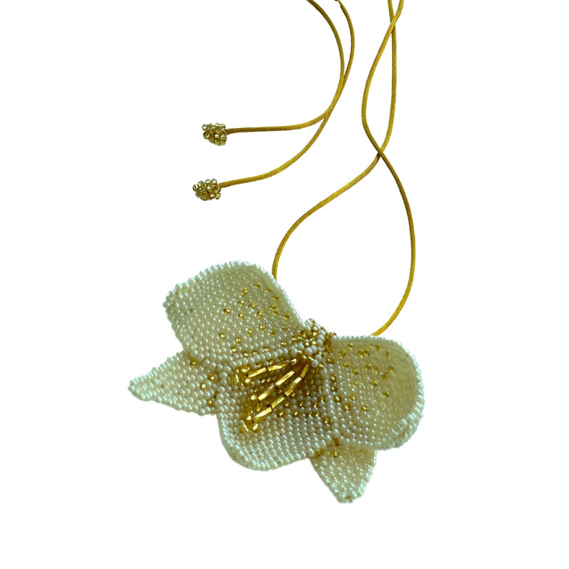 Orchid Necklace (Gold Cord)