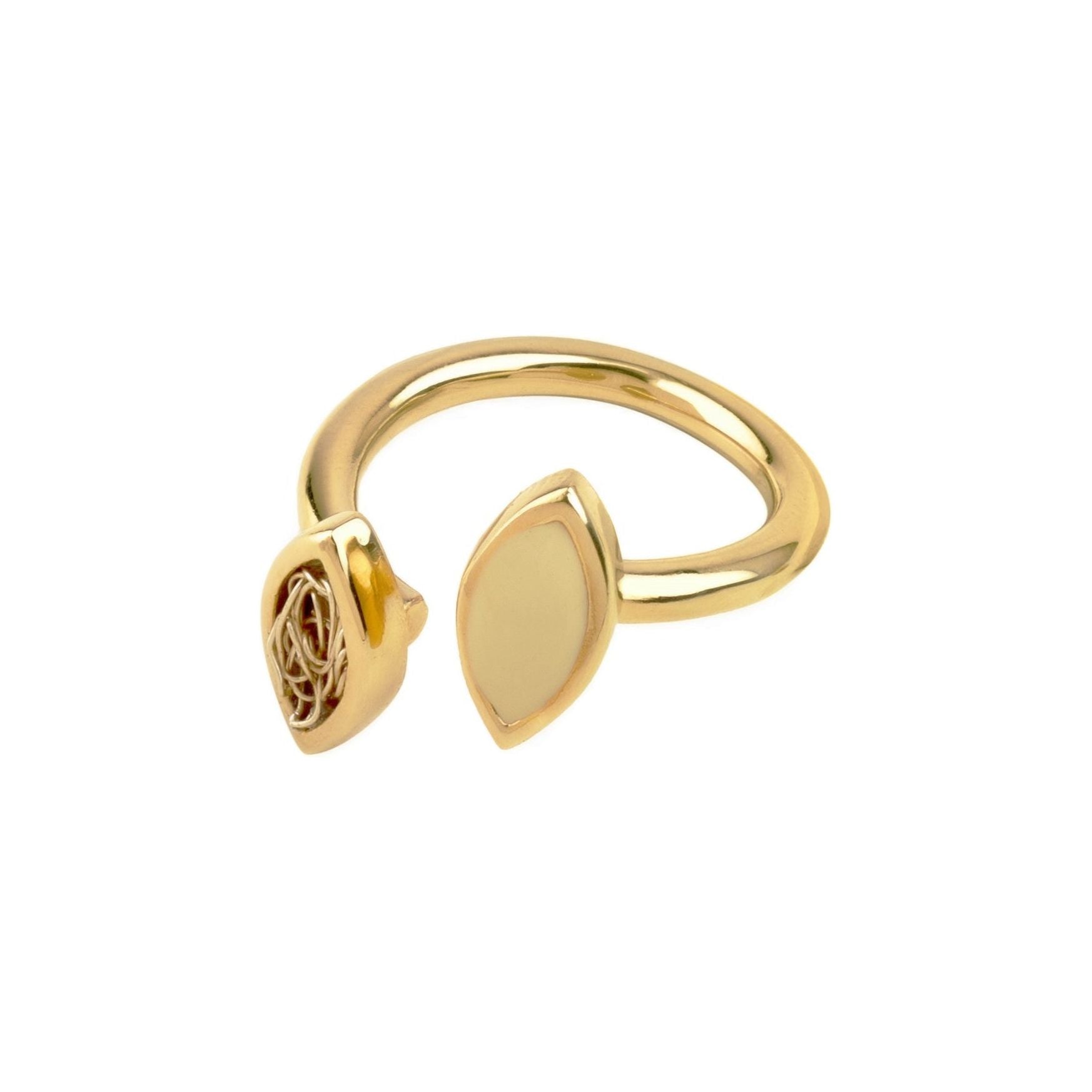 Delicate gold ring with intricate handmade details, adding a touch of individuality to your jewelry collection.