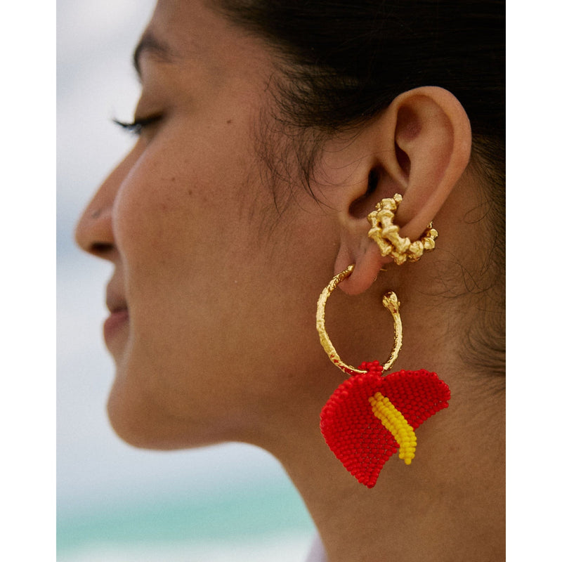 Red Anturio Earrings