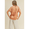 Blusa V-neck fluida camel