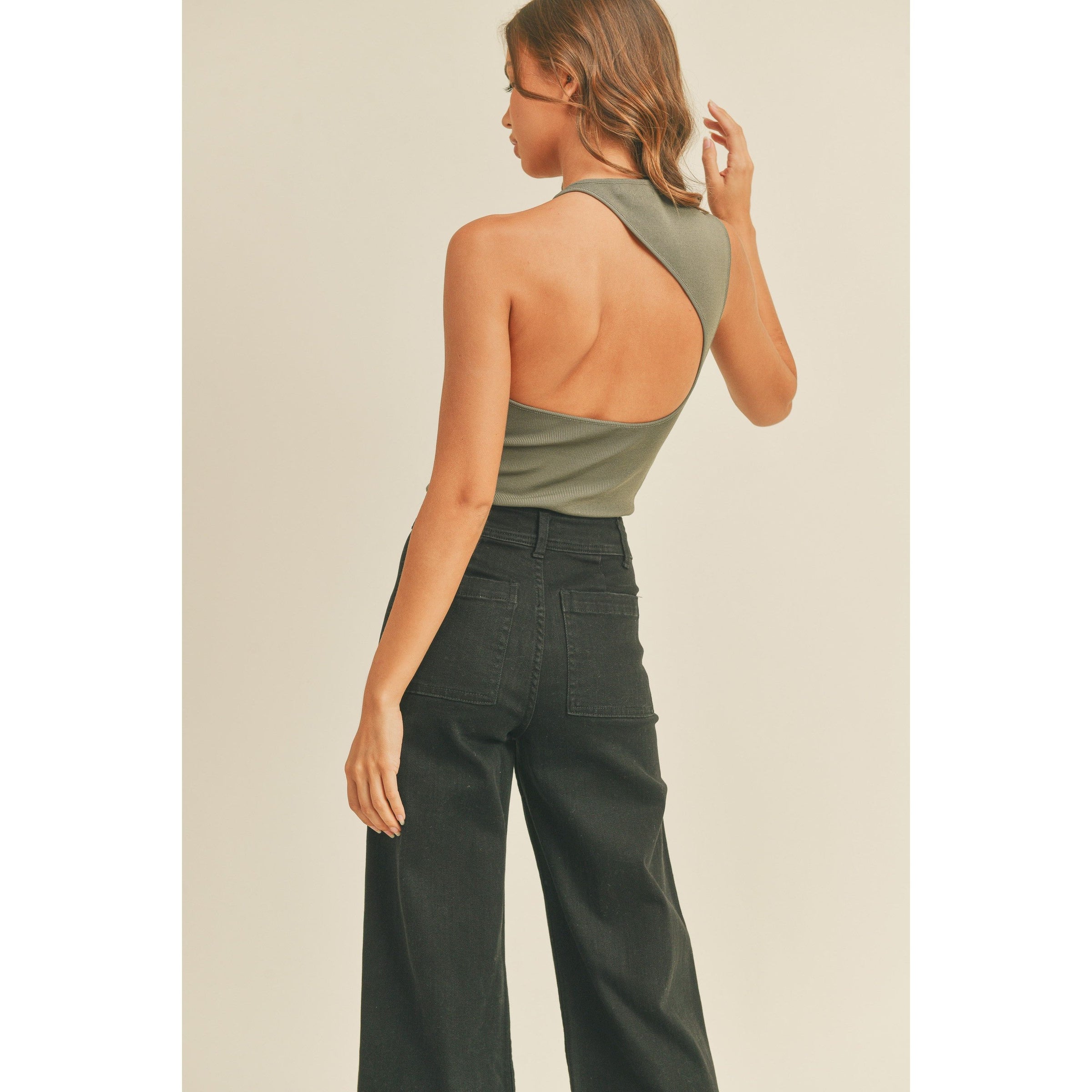 Top Backless Olive