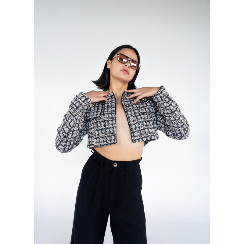 Crop Blazer tipo Channel