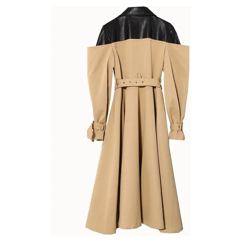 Off the shoulder deconstructed trench coat