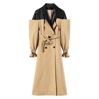 Off the shoulder deconstructed trench coat