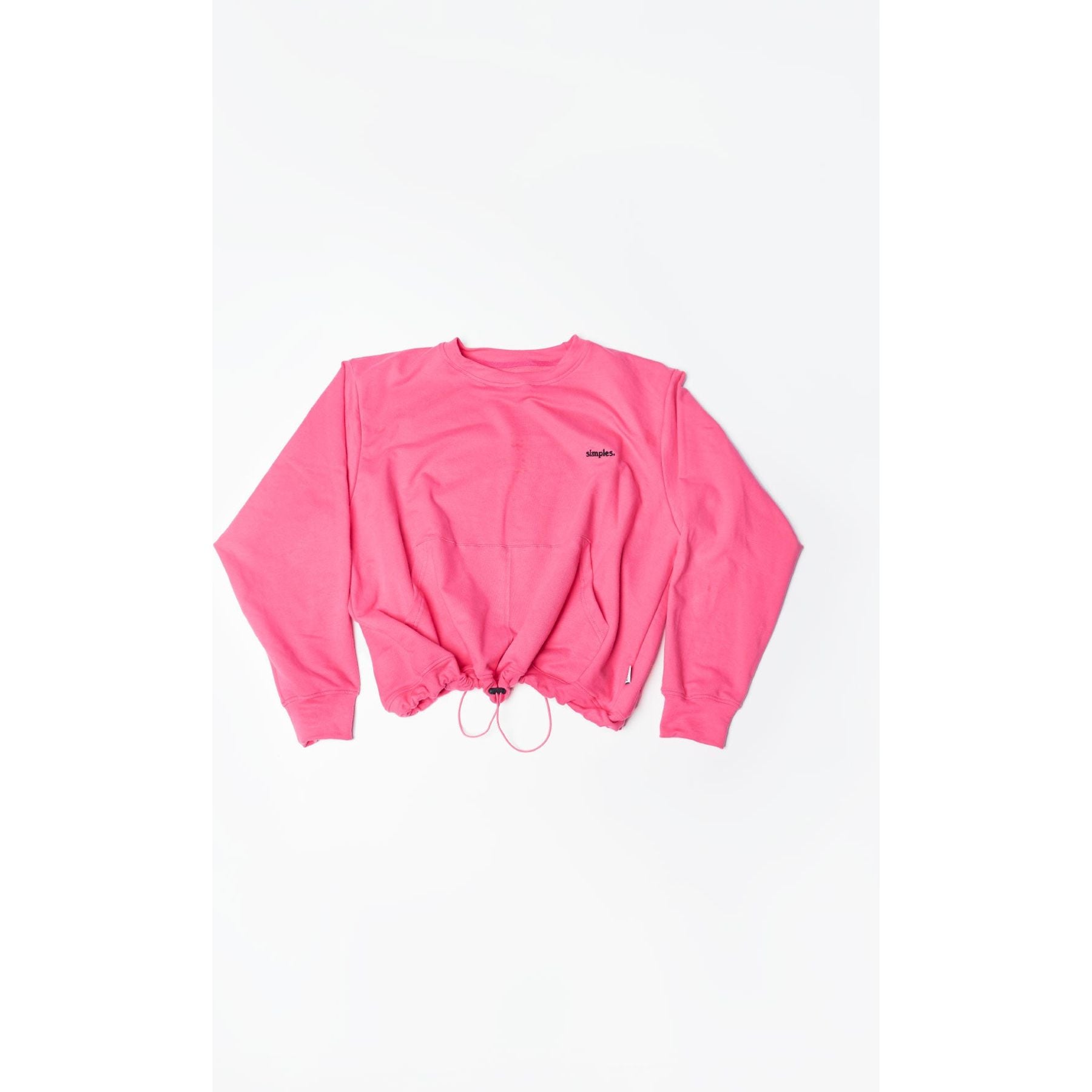 Crewneck With Adjustable Fuchsia Elastic