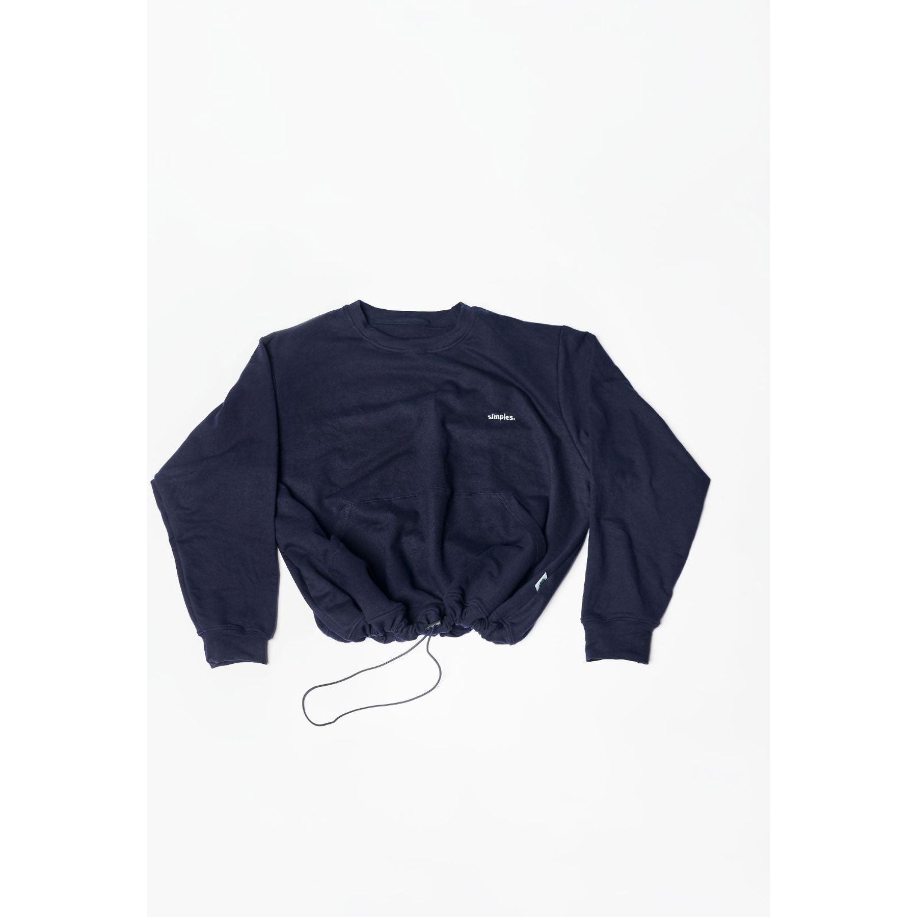 Crewneck With Adjustable Navy Blue