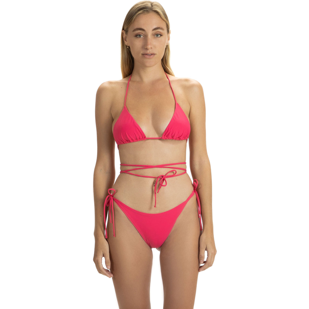 Tied-up bikini set - Pink