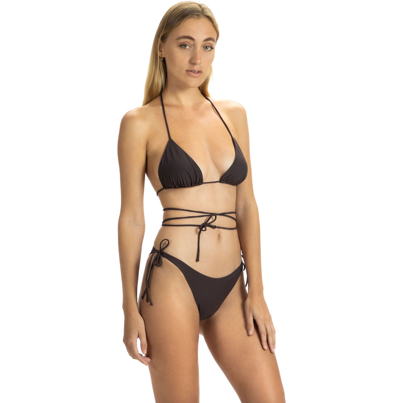 Tied-up bikini set - Brown