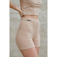 Beige Biker Short