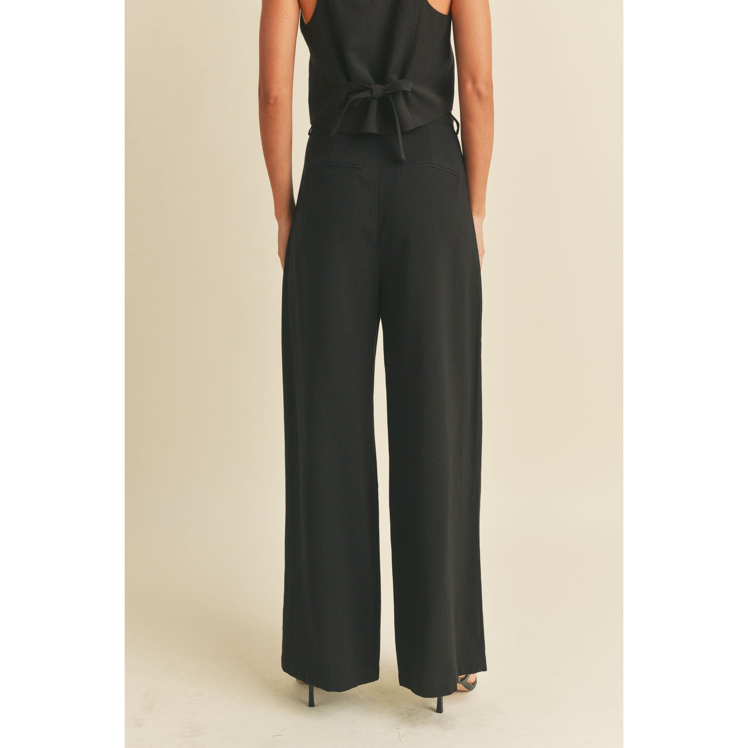 Highwaisted wideleg pants negro