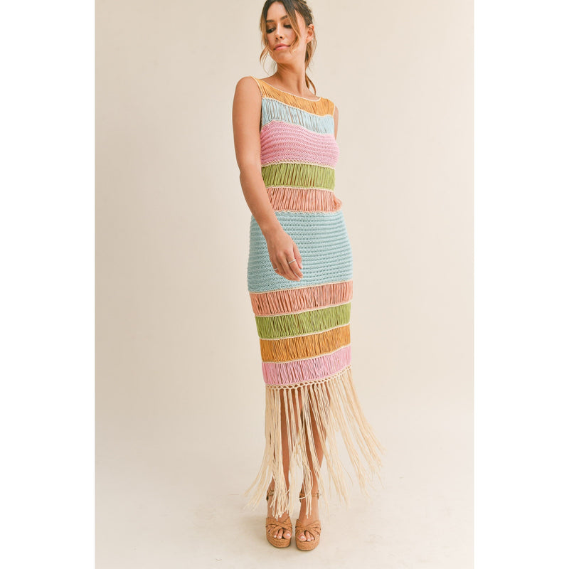 Crochet rainbow dress